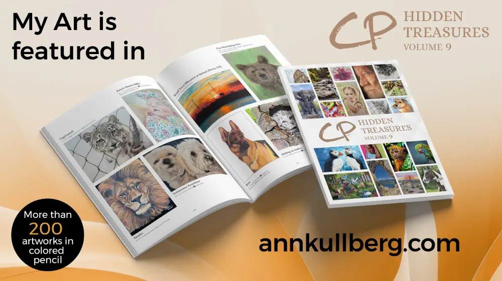 CP Hidden Treasures Volume 9 book with note saying My Art is featured in